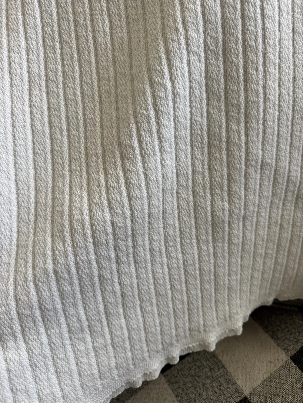 Ralph Lauren Home White Ribbed Knit Queen Vintage Made in USA